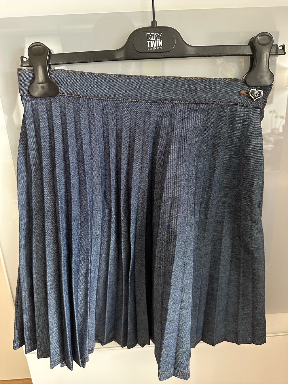 Twin-Set Navy Blue Pleated Circle Skirt